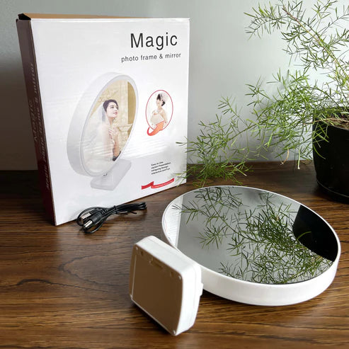 Led Magic Photo Frame & Mirror - Round Shape