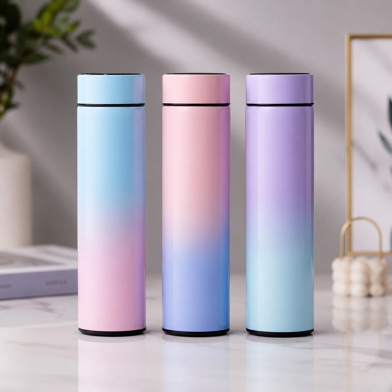 Personalized Multicolor Smart Temperature Display Water Bottle – Custom Name , Logo ,Design Insulated Bottle
