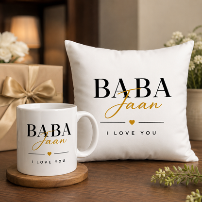 Baba Jaan Mug & Cushion Gift Set – Best Gift for Dad