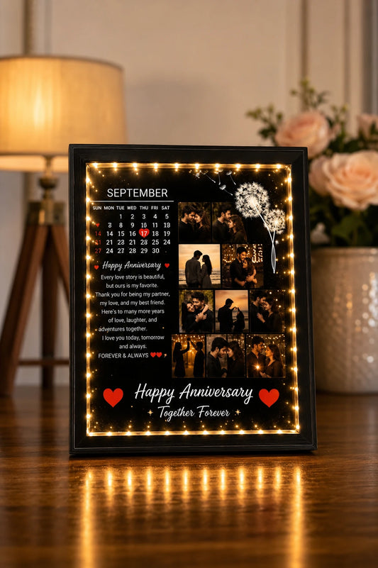 Personalized LED 3D Photo Frame with Calendar & Birthday & Anniversary Gift