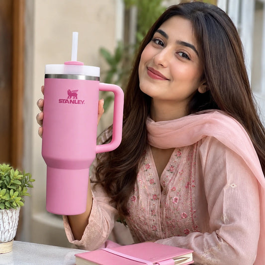 Stanley Stainless Steel Tumbler with Handle & Straw