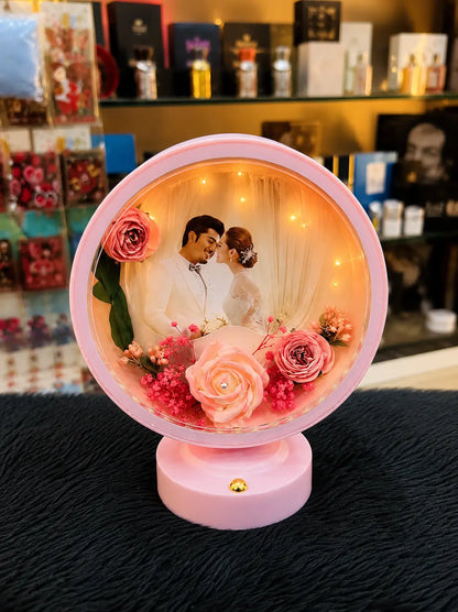 Customized Round Shape Photo Lamp | Personalized LED Photo Frame & Night Light