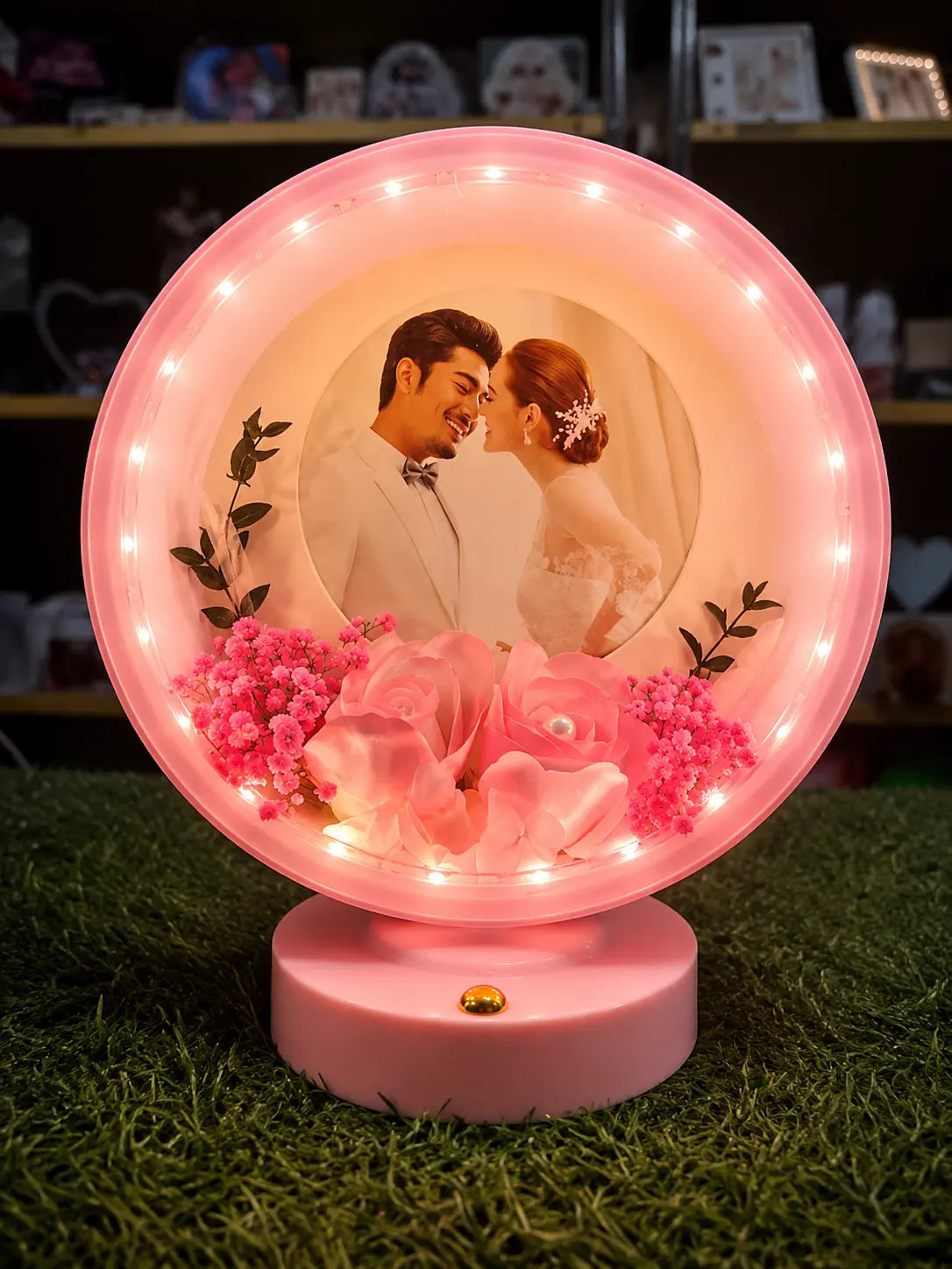 Customized Round Shape Photo Lamp | Personalized LED Photo Frame & Night Light