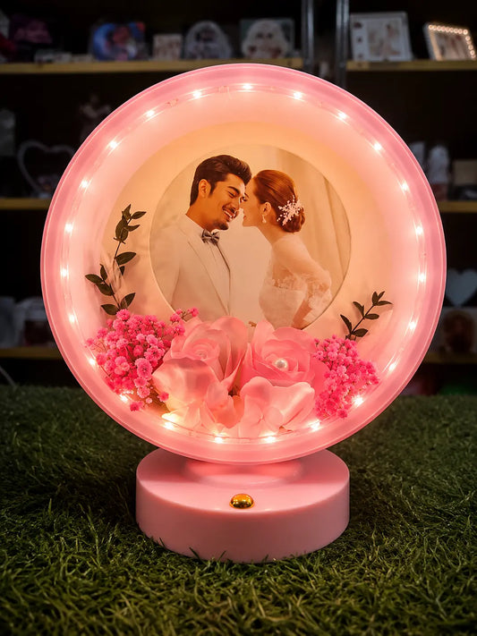 Customized Round Shape Photo Lamp - Personalized LED Photo Frame