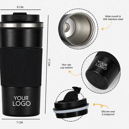 Personalized Stainless Steel Coffee Mug with Custom Name & Logo