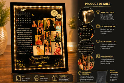 Personalized LED 3D Photo Frame with Calendar & Birthday & Anniversary Gift | Custom Gift for Her in Pakistan