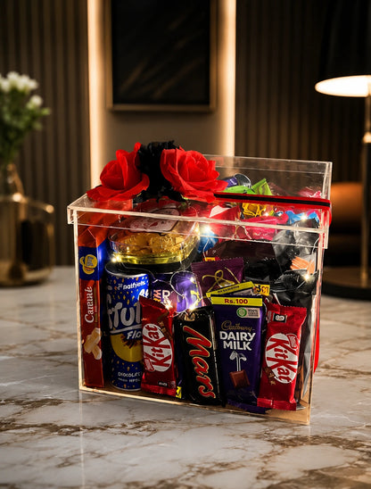 Luxury Chocolate Acrylic Gift Box  – Customized Gift Basket for Him & Her in Pakistan
