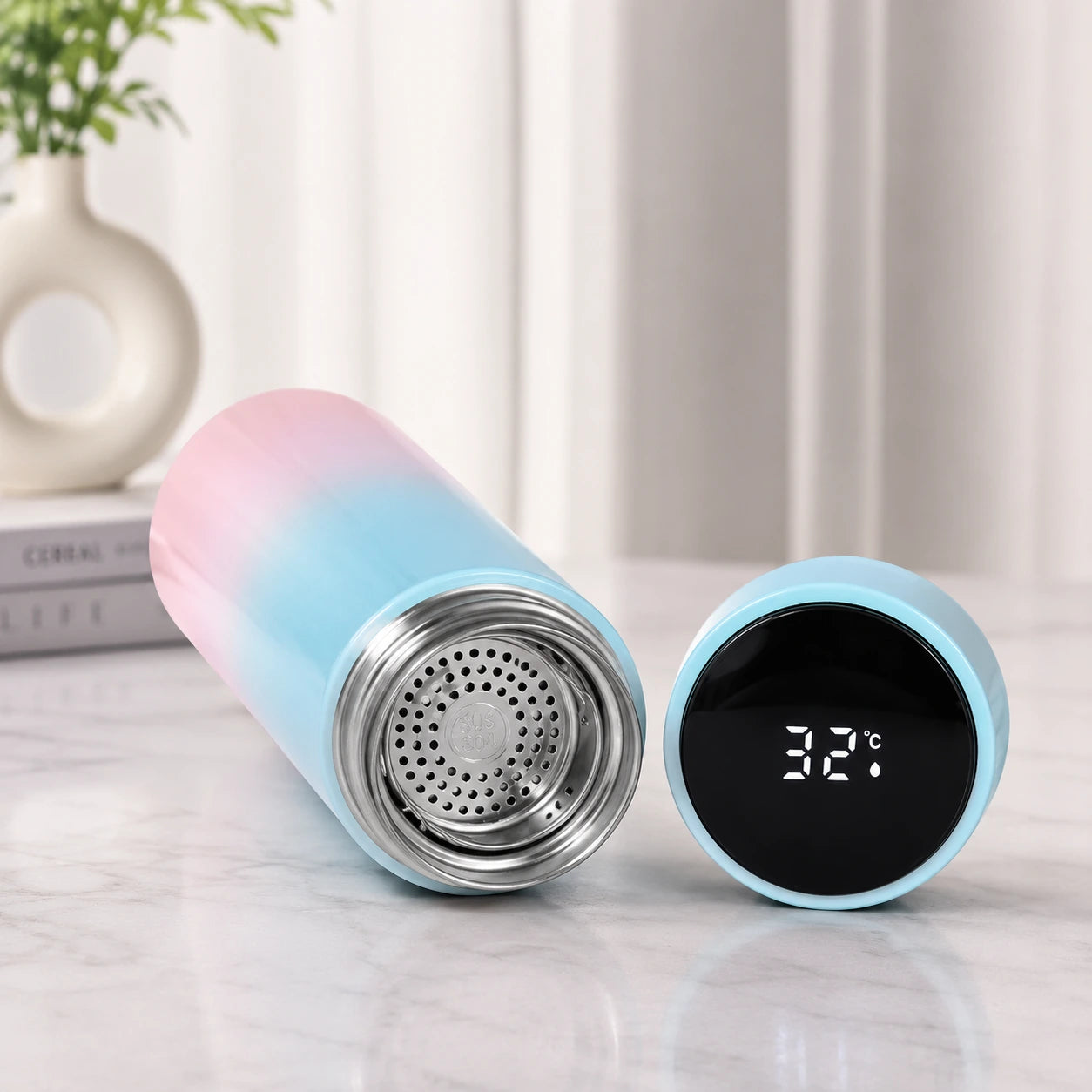 Personalized Multicolor Smart Temperature Display Water Bottle  – Custom Name , Logo ,Design Insulated Bottle