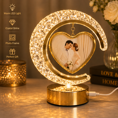 LED Crystal Moon Photo Frame & Lamp