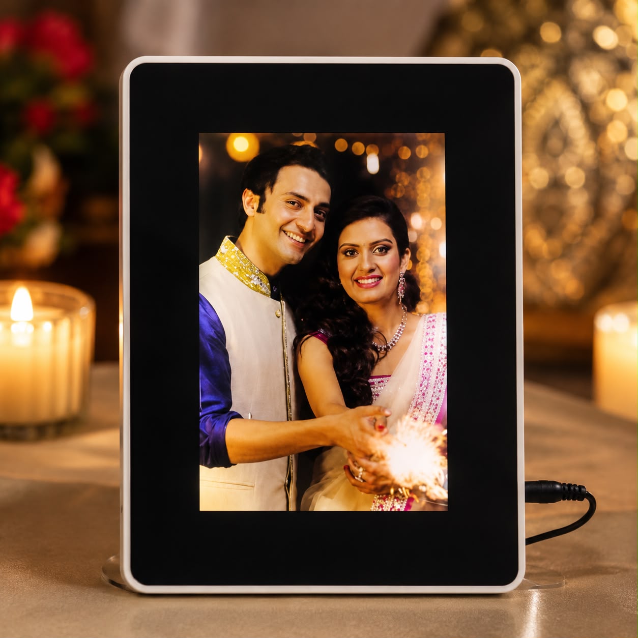Led Magic Photo Frame & Mirror - Square Shape