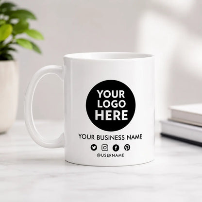 Personalized Business Logo Ceramic Mug | Custom Logo Printed Mug
