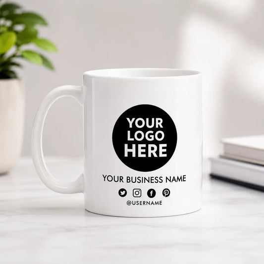 Personalized Business Logo Ceramic Mug | Custom Logo Printed Mug
