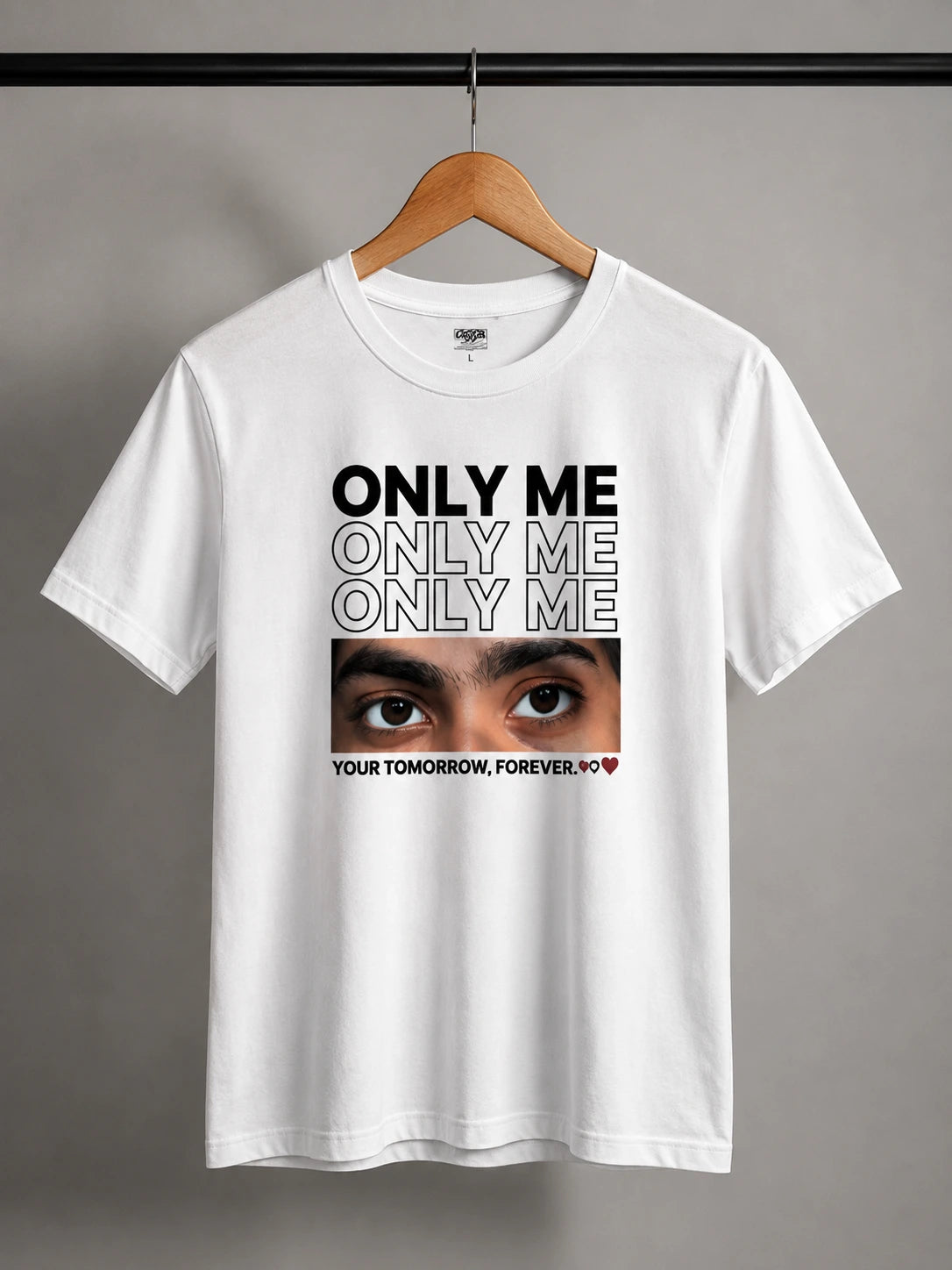 Personalized Eye Down Shoulder Shirt  – Custom Photo Eyes Printed Shirt | Couple Matching Gift