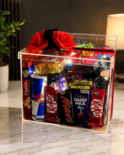 Luxury Chocolate Acrylic Gift Box  – Customized Gift Basket for Him & Her in Pakistan
