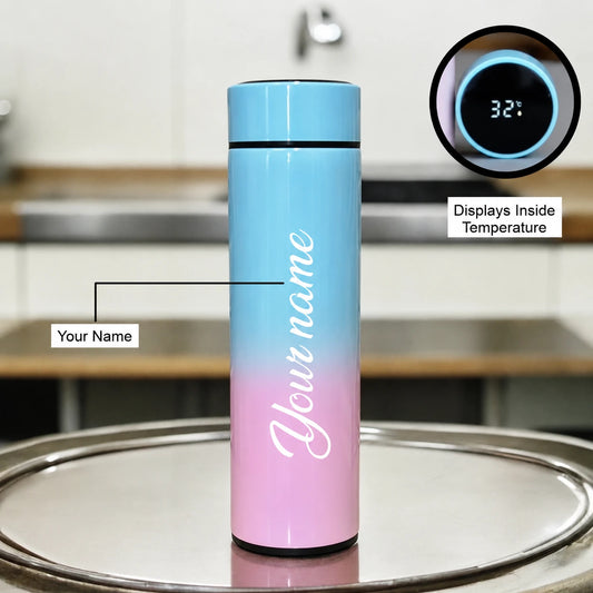 Personalized Multicolor Smart Temperature Display Water Bottle  – Custom Name ,Logo