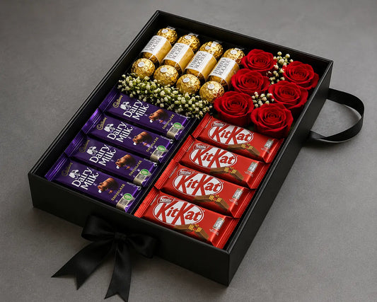 Luxury Chocolate Gift Box with Roses – Premium Gift Box