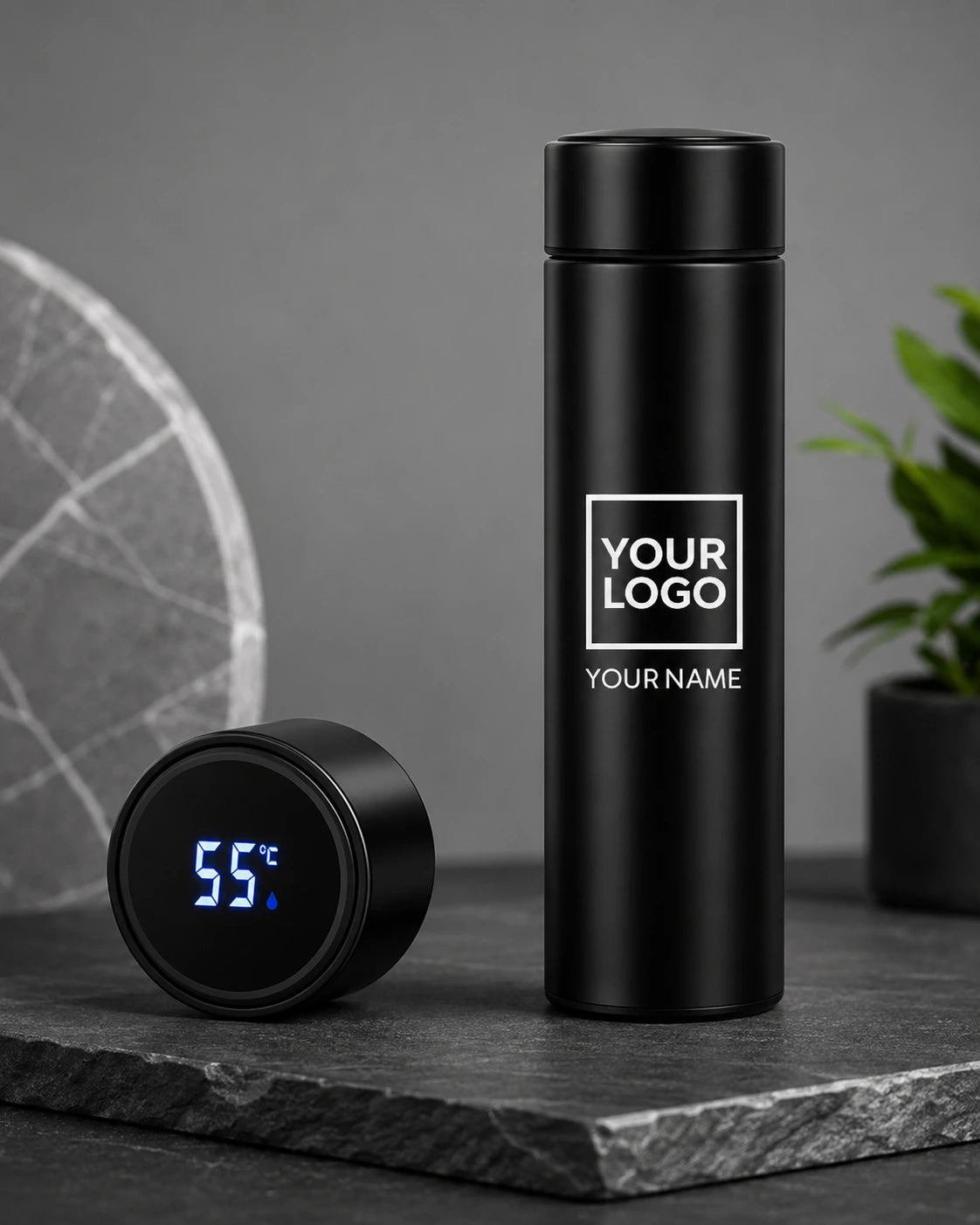 Personalized Smart Temperature Display Water Bottle – Custom Name & Logo Engraved Stainless Steel Bottle | 500ml