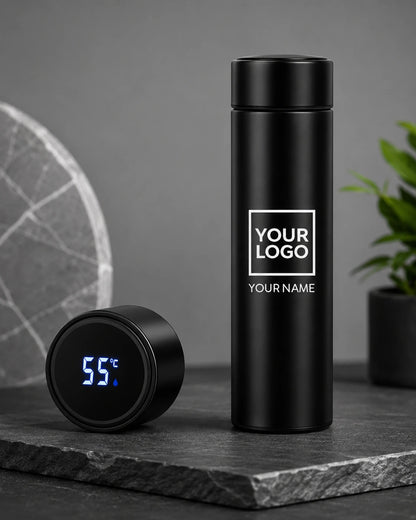 Personalized Smart Temperature Display Water Bottle – Custom Name & Logo Engraved Stainless Steel Bottle | 500ml