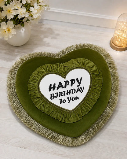 Personalized Heart Shape Birthday Cushion | Custom Birthday Gift Pillow for Him & Her
