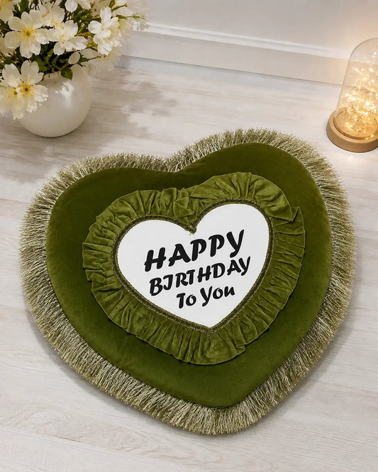 Personalized Heart Shape Birthday Cushion - Custom Birthday Gift Pillow