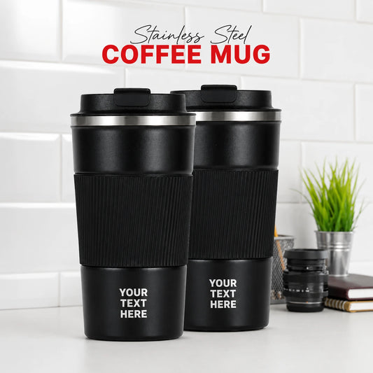 Personalized Stainless Steel Coffee Mug with Custom Name & Logo | Insulated Travel Tumbler 500ml