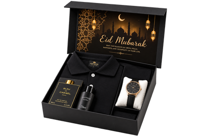 Eid Gift Box for Men - Premium Eid Gift Set with Polo, Watch & Perfume