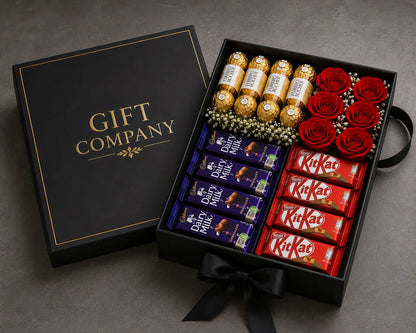 Luxury Chocolate Gift Box with Roses – Premium Gift Box for Her & Him in Pakistan