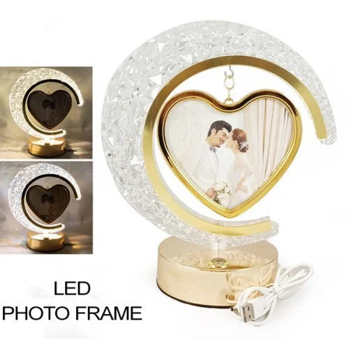 LED Crystal Moon Photo Frame & Lamp
