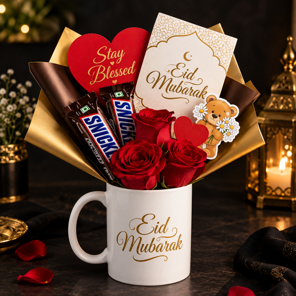 Eid Mubarak Gift Hamper – Rose & Chocolate Gift Mug