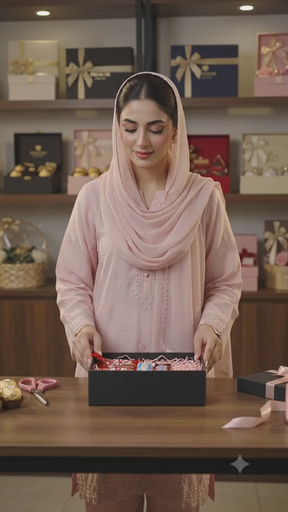 Luxury Girls Gift Box – Jewelry Set, Wallet & Chocolate Hamper
